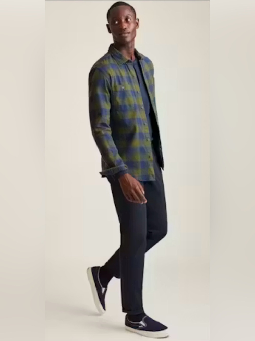 BONOBOS STRETCH FLANNEL SHIRT, SIZE LARGE